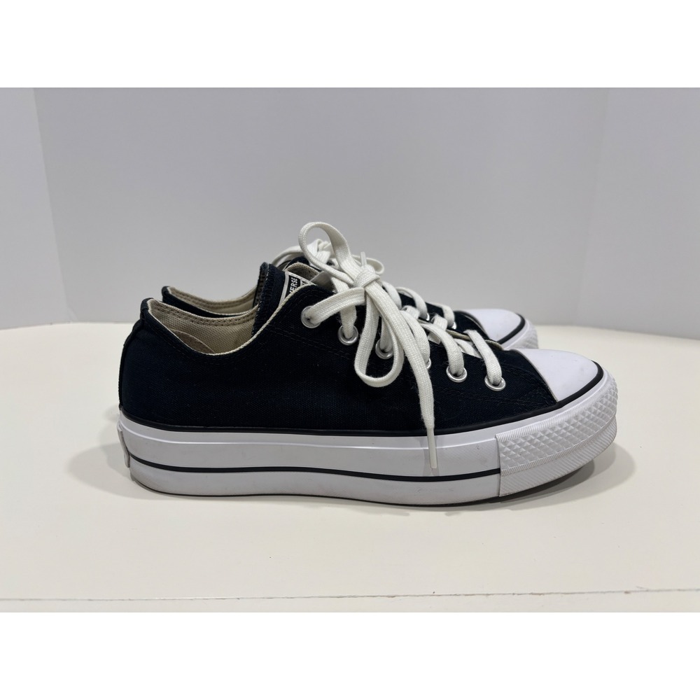 Converse Chuck Taylor All Star Lift Platform Black White Sneakers Womens Size 9